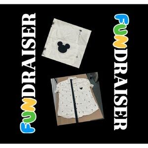 Disney Mickey Mouse Hawaiian Palm Trees Button Shirt Size Medium M Junk Food